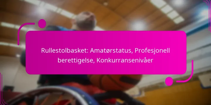 Rullestolbasket: Amatørstatus, Profesjonell berettigelse, Konkurransenivåer