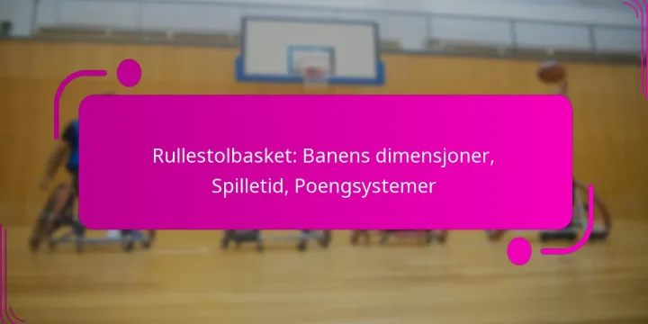 Rullestolbasket: Banens dimensjoner, Spilletid, Poengsystemer
