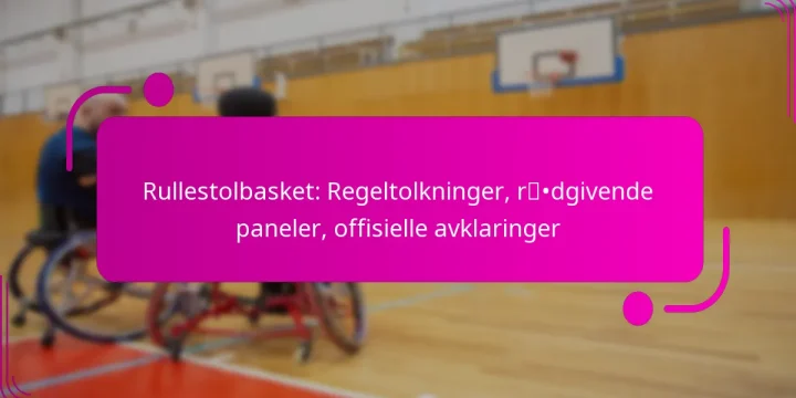 Rullestolbasket: Regeltolkninger, rådgivende paneler, offisielle avklaringer