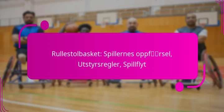 Rullestolbasket: Spillernes oppførsel, Utstyrsregler, Spillflyt