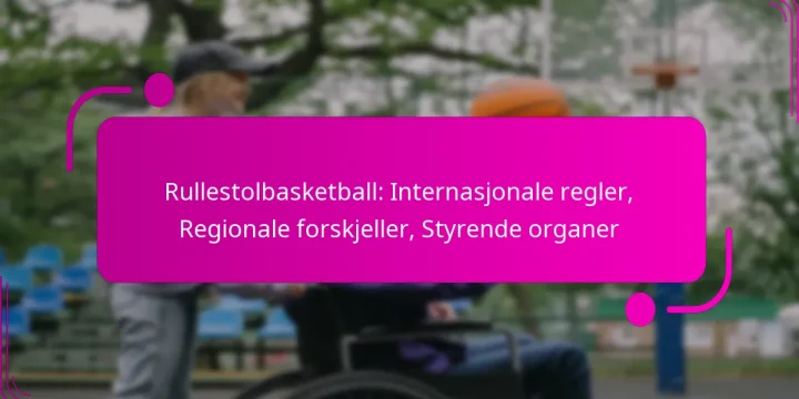 Rullestolbasketball: Internasjonale regler, Regionale forskjeller, Styrende organer