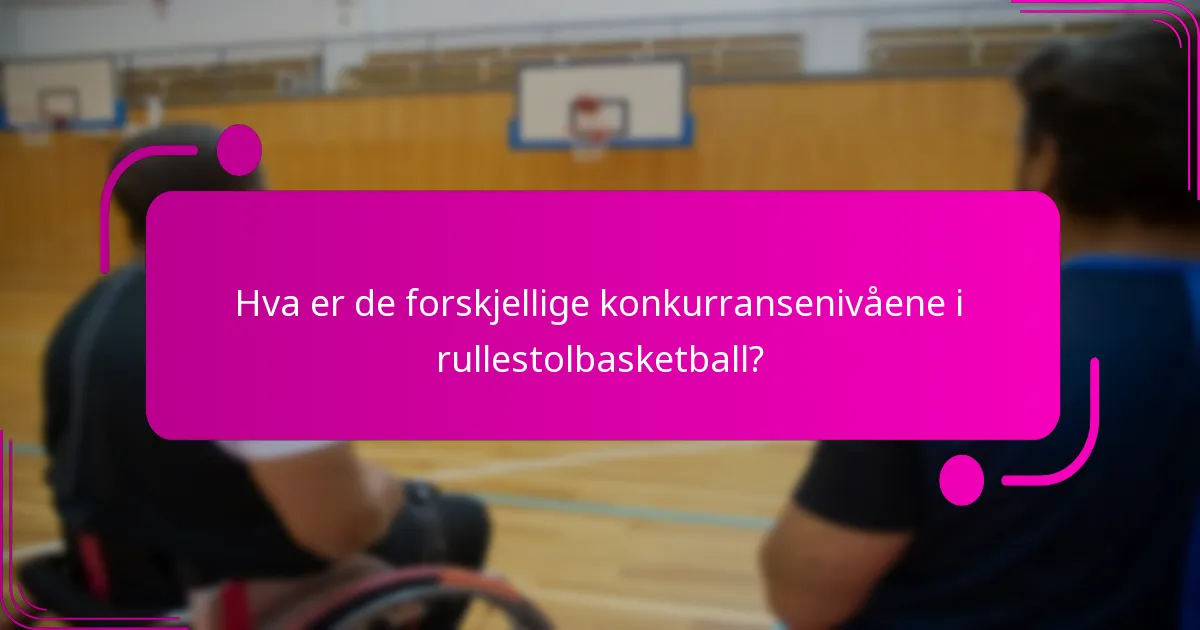 Hva er de forskjellige konkurransenivåene i rullestolbasketball?