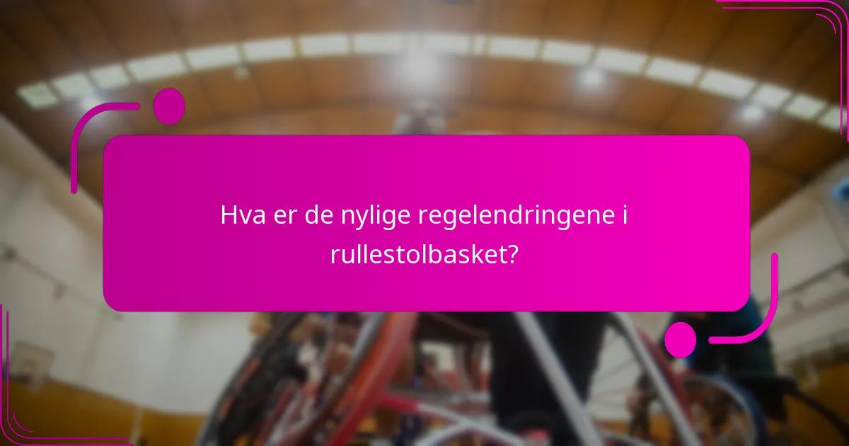 Hva er de nylige regelendringene i rullestolbasket?