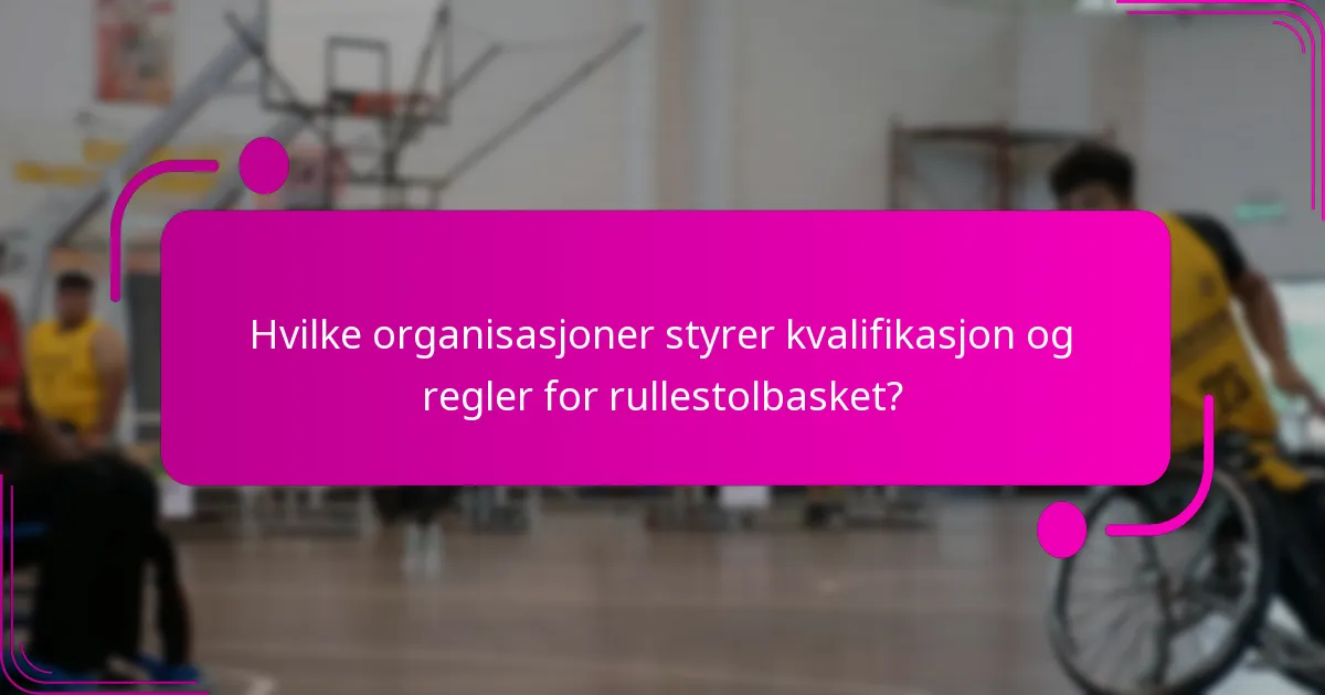 Hvilke organisasjoner styrer kvalifikasjon og regler for rullestolbasket?