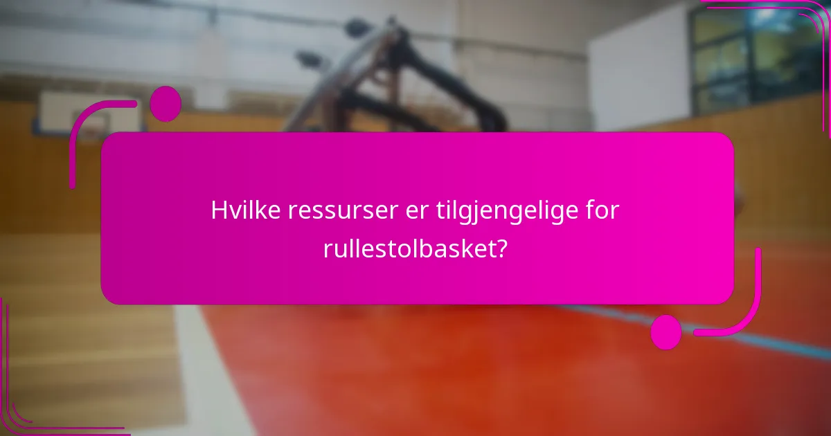 Hvilke ressurser er tilgjengelige for rullestolbasket?