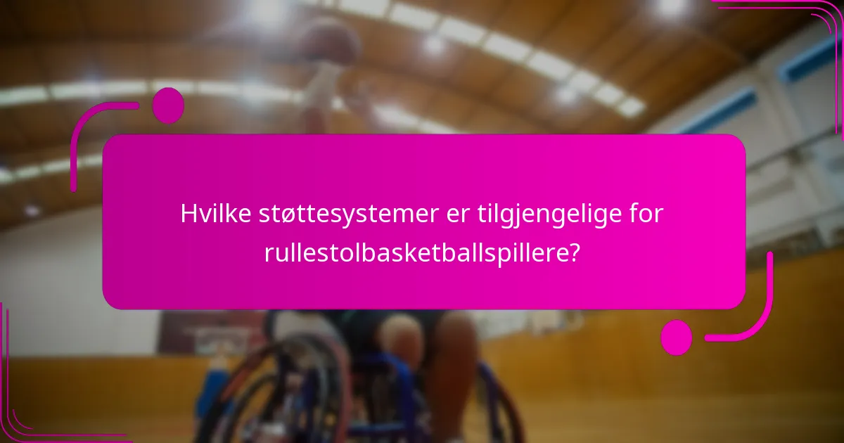 Hvilke støttesystemer er tilgjengelige for rullestolbasketballspillere?