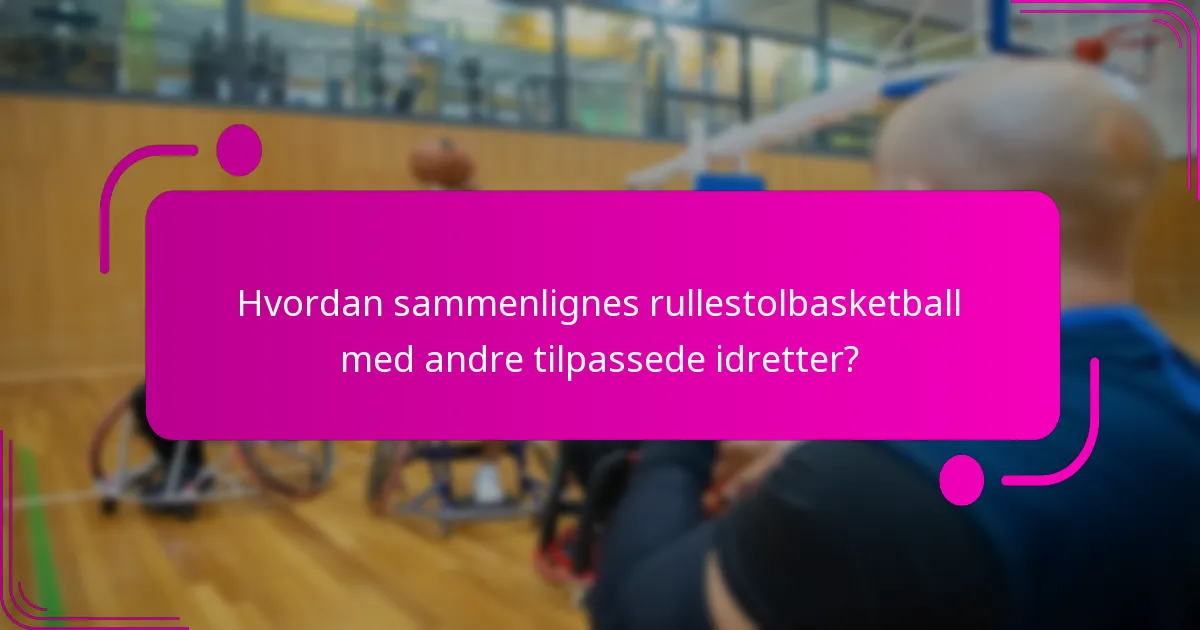 Hvordan sammenlignes rullestolbasketball med andre tilpassede idretter?