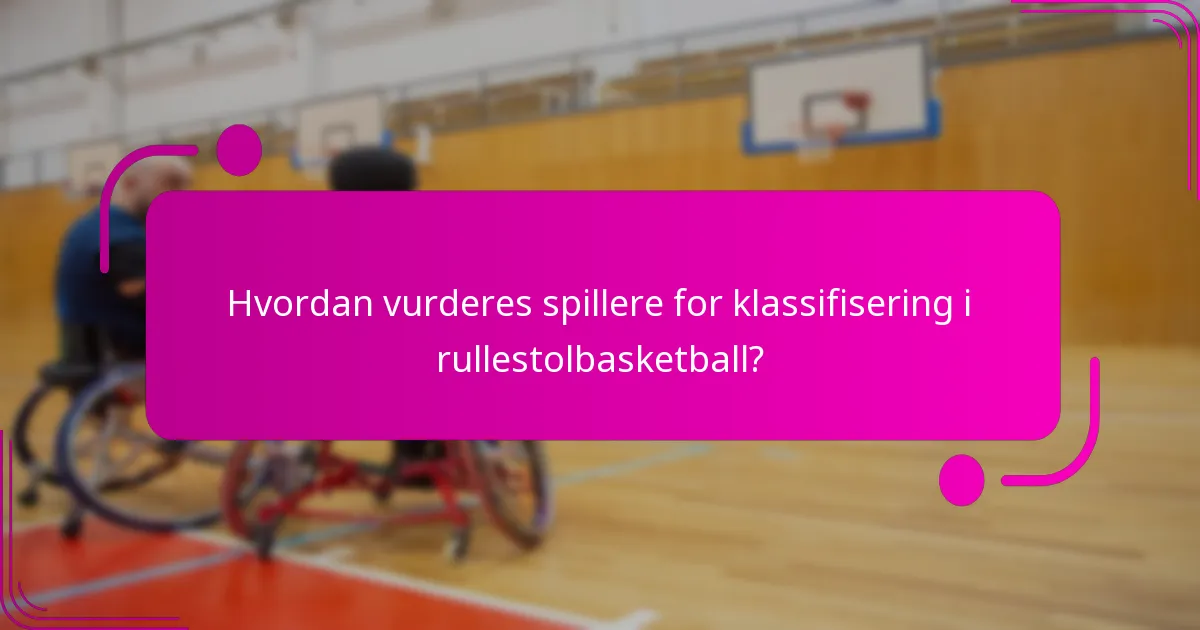 Hvordan vurderes spillere for klassifisering i rullestolbasketball?